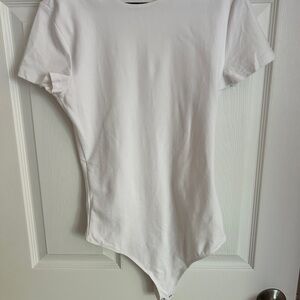 Abercrombie & Fitch White Asymmetrical Bodysuit
